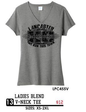 Ladies Blend V-Neck Tee - LPC455V - grey