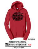 Fleece Pullover Hooded Sweatshirt - PC850H -red